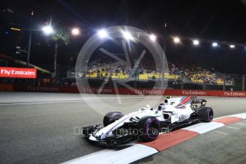 World © Octane Photographic Ltd. Formula 1 - Singapore Grand Prix - Practice 2. Lance Stroll - Williams Martini Racing FW40. Marina Bay Street Circuit, Singapore. Friday 15th September 2017. Digital Ref:1959LB1D0450