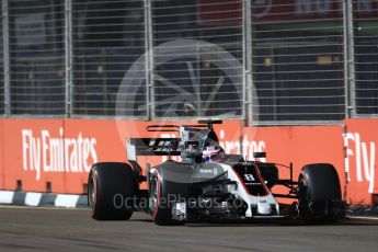 World © Octane Photographic Ltd. Formula 1 - Singapore Grand Prix - Practice 2. Romain Grosjean - Haas F1 Team VF-17. Marina Bay Street Circuit, Singapore. Friday 15th September 2017. Digital Ref:1959LB1D9485