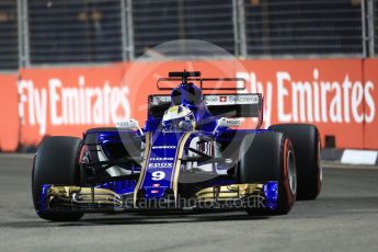 World © Octane Photographic Ltd. Formula 1 - Singapore Grand Prix - Practice 2. Marcus Ericsson – Sauber F1 Team C36. Marina Bay Street Circuit, Singapore. Friday 15th September 2017. Digital Ref:1959LB1D9496