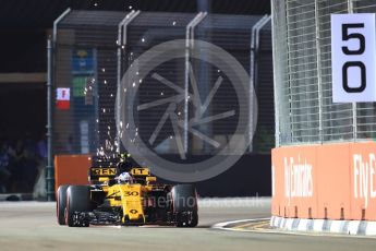 World © Octane Photographic Ltd. Formula 1 - Singapore Grand Prix - Practice 2. Jolyon Palmer - Renault Sport F1 Team R.S.17. Marina Bay Street Circuit, Singapore. Friday 15th September 2017. Digital Ref:1959LB1D9502