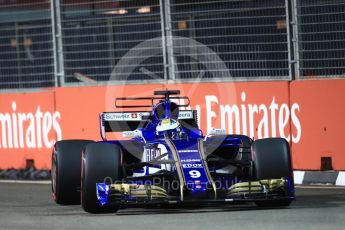 World © Octane Photographic Ltd. Formula 1 - Singapore Grand Prix - Practice 2. Marcus Ericsson – Sauber F1 Team C36. Marina Bay Street Circuit, Singapore. Friday 15th September 2017. Digital Ref: 1959LB1D9632