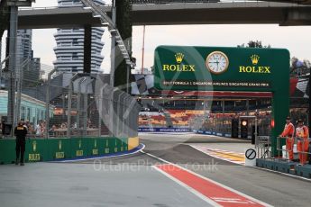 World © Octane Photographic Ltd. Formula 1 - Singapore Grand Prix - Practice 3. Pit exit. Marina Bay Street Circuit, Singapore. Saturday 16th September 2017. Digital Ref:1962LB1D1049