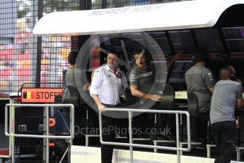 World © Octane Photographic Ltd. Formula 1 - Singapore Grand Prix - Practice 3. Eric Boullier - Racing Director of McLaren Honda. Marina Bay Street Circuit, Singapore. Saturday 16th September 2017. Digital Ref:1962LB1D1538