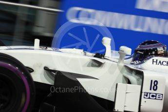 World © Octane Photographic Ltd. Formula 1 - Singapore Grand Prix - Practice 3. Lance Stroll - Williams Martini Racing FW40. Marina Bay Street Circuit, Singapore. Saturday 16th September 2017. Digital Ref:1962LB1D1866