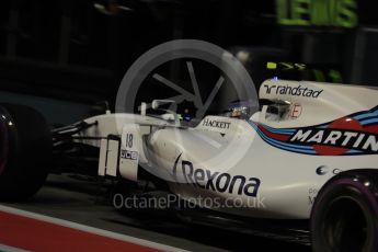 World © Octane Photographic Ltd. Formula 1 - Singapore Grand Prix - Practice 3. Lance Stroll - Williams Martini Racing FW40. Marina Bay Street Circuit, Singapore. Saturday 16th September 2017. Digital Ref:1962LB1D1869