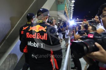 World © Octane Photographic Ltd. Formula 1 - Singapore Grand Prix - Qualifying. Daniel Ricciardo and Max Verstappen - Red Bull Racing RB13. Marina Bay Street Circuit, Singapore. Saturday 16th September 2017. Digital Ref:1963LB2D2056