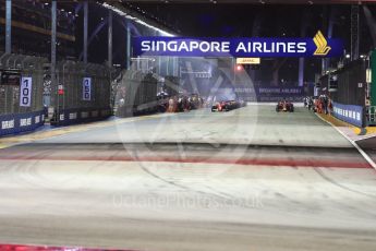 World © Octane Photographic Ltd. Formula 1 - Singapore Grand Prix - Race. Green flag lap about to get underway. Marina Bay Street Circuit, Singapore. Sunday 17th September 2017. Digital Ref: