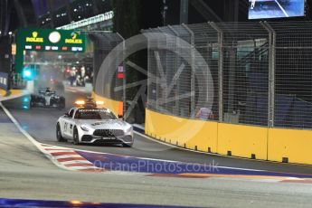 World © Octane Photographic Ltd. Formula 1 - Singapore Grand Prix - Race. Safety Car (Mercedes AMG GTs) deploys after 1st corner incident. Marina Bay Street Circuit, Singapore. Sunday 17th September 2017. Digital Ref: