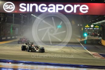 World © Octane Photographic Ltd. Formula 1 - Singapore Grand Prix - Race. Kevin Magnussen - Haas F1 Team VF-17. Marina Bay Street Circuit, Singapore. Sunday 17th September 2017. Digital Ref: