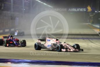 World © Octane Photographic Ltd. Formula 1 - Singapore Grand Prix - Race. Esteban Ocon - Sahara Force India VJM10. Marina Bay Street Circuit, Singapore. Sunday 17th September 2017. Digital Ref: