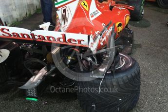 World © Octane Photographic Ltd. Formula 1 - Singapore Grand Prix - Race. The wrecked Scuderia Ferrari SF70H of Kimi Raikkonen. Marina Bay Street Circuit, Singapore. Sunday 17th September 2017. Digital Ref: