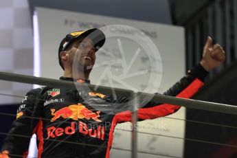 World © Octane Photographic Ltd. Formula 1 - Singapore Grand Prix - Podium. Daniel Ricciardo - Red Bull Racing RB13. Marina Bay Street Circuit, Singapore. Sunday 17th September 2017. Digital Ref: