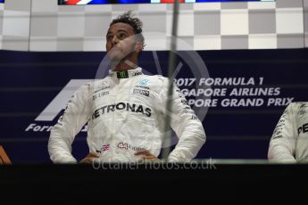 World © Octane Photographic Ltd. Formula 1 - Singapore Grand Prix - Podium. Lewis Hamilton - Mercedes AMG Petronas F1 W08 EQ Energy+. Marina Bay Street Circuit, Singapore. Sunday 17th September 2017. Digital Ref: