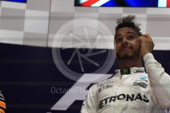 World © Octane Photographic Ltd. Formula 1 - Singapore Grand Prix - Podium. Lewis Hamilton - Mercedes AMG Petronas F1 W08 EQ Energy+. Marina Bay Street Circuit, Singapore. Sunday 17th September 2017. Digital Ref: