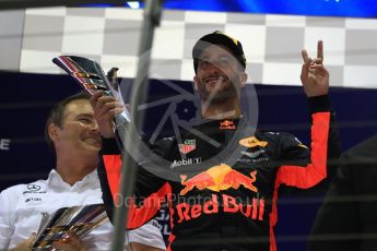 World © Octane Photographic Ltd. Formula 1 - Singapore Grand Prix - Podium. Daniel Ricciardo - Red Bull Racing RB13. Marina Bay Street Circuit, Singapore. Sunday 17th September 2017. Digital Ref: