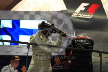 World © Octane Photographic Ltd. Formula 1 - Singapore Grand Prix - Podium. Lewis Hamilton - Mercedes AMG Petronas F1 W08 EQ Energy+. Marina Bay Street Circuit, Singapore. Sunday 17th September 2017. Digital Ref: