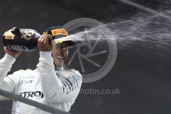 World © Octane Photographic Ltd. Formula 1 - Singapore Grand Prix - Podium. Lewis Hamilton - Mercedes AMG Petronas F1 W08 EQ Energy+. Marina Bay Street Circuit, Singapore. Sunday 17th September 2017. Digital Ref: