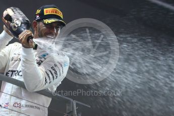 World © Octane Photographic Ltd. Formula 1 - Singapore Grand Prix - Podium. Lewis Hamilton - Mercedes AMG Petronas F1 W08 EQ Energy+. Marina Bay Street Circuit, Singapore. Sunday 17th September 2017. Digital Ref: