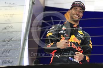 World © Octane Photographic Ltd. Formula 1 - Singapore Grand Prix - Podium. Daniel Ricciardo - Red Bull Racing RB13. Marina Bay Street Circuit, Singapore. Sunday 17th September 2017. Digital Ref: