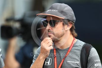 World © Octane Photographic Ltd. Formula 1 - Singapore Grand Prix - Paddock. Fernando Alonso - McLaren Honda MCL32. Marina Bay Street Circuit, Singapore. Saturday 16th September 2017. Digital Ref:1961LB1D0804