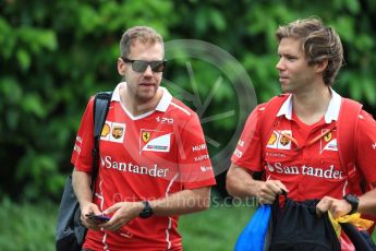 World © Octane Photographic Ltd. Formula 1 - Singapore Grand Prix - Paddock. Sebastian Vettel - Scuderia Ferrari SF70H. Marina Bay Street Circuit, Singapore. Saturday 16th September 2017. Digital Ref:1961LB1D0836