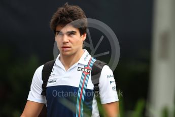 World © Octane Photographic Ltd. Formula 1 - Singapore Grand Prix - Paddock. Lance Stroll - Williams Martini Racing FW40. Marina Bay Street Circuit, Singapore. Saturday 16th September 2017. Digital Ref:1961LB1D0924