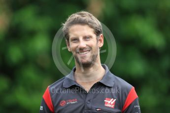 World © Octane Photographic Ltd. Formula 1 - Singapore Grand Prix - Paddock. Romain Grosjean - Haas F1 Team VF-17. Marina Bay Street Circuit, Singapore. Saturday 16th September 2017. Digital Ref:1961LB1D0996