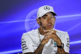 World © Octane Photographic Ltd. Formula 1 - Singapore Grand Prix – Thursday Driver Press Conference – Part 1. Lewis Hamilton - Mercedes AMG Petronas F1 Team. Marina Bay Street Circuit, Singapore. Thursday 14th September 2017. Digital Ref: 1956LB1D7320