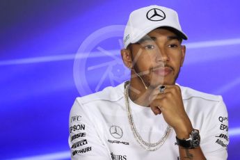 World © Octane Photographic Ltd. Formula 1 - Singapore Grand Prix – Thursday Driver Press Conference – Part 1. Lewis Hamilton - Mercedes AMG Petronas F1 Team. Marina Bay Street Circuit, Singapore. Thursday 14th September 2017. Digital Ref: 1956LB1D7326