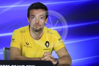 World © Octane Photographic Ltd. Formula 1 - Singapore Grand Prix – Thursday Driver Press Conference – Part 1. Jolyon Palmer - Renault Sport F1 Team. Marina Bay Street Circuit, Singapore. Thursday 14th September 2017. Digital Ref: 1956LB1D7337