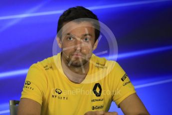 World © Octane Photographic Ltd. Formula 1 - Singapore Grand Prix – Thursday Driver Press Conference – Part 1. Jolyon Palmer - Renault Sport F1 Team. Marina Bay Street Circuit, Singapore. Thursday 14th September 2017. Digital Ref: 1956LB1D7362