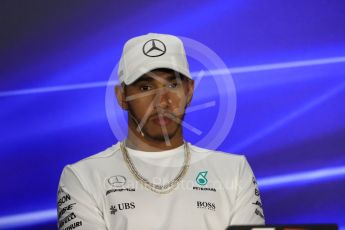 World © Octane Photographic Ltd. Formula 1 - Singapore Grand Prix – Thursday Driver Press Conference – Part 1. Lewis Hamilton - Mercedes AMG Petronas F1 Team. Marina Bay Street Circuit, Singapore. Thursday 14th September 2017. Digital Ref: 1956LB1D7365