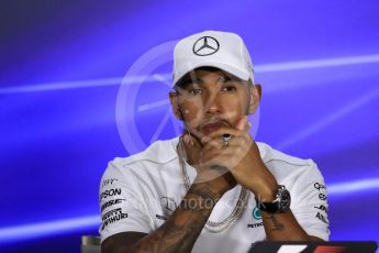 World © Octane Photographic Ltd. Formula 1 - Singapore Grand Prix – Thursday Driver Press Conference – Part 1. Lewis Hamilton - Mercedes AMG Petronas F1 Team. Marina Bay Street Circuit, Singapore. Thursday 14th September 2017. Digital Ref: 1956LB1D7371