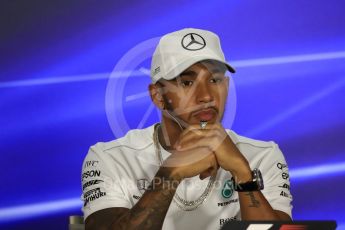 World © Octane Photographic Ltd. Formula 1 - Singapore Grand Prix – Thursday Driver Press Conference – Part 1. Lewis Hamilton - Mercedes AMG Petronas F1 Team. Marina Bay Street Circuit, Singapore. Thursday 14th September 2017. Digital Ref: 1956LB1D7378