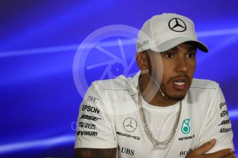 World © Octane Photographic Ltd. Formula 1 - Singapore Grand Prix – Thursday Driver Press Conference – Part 1. Lewis Hamilton - Mercedes AMG Petronas F1 Team. Marina Bay Street Circuit, Singapore. Thursday 14th September 2017. Digital Ref: 1956LB1D7384