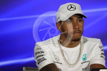 World © Octane Photographic Ltd. Formula 1 - Singapore Grand Prix – Thursday Driver Press Conference – Part 1. Lewis Hamilton - Mercedes AMG Petronas F1 Team. Marina Bay Street Circuit, Singapore. Thursday 14th September 2017. Digital Ref: 1956LB1D7396