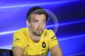 World © Octane Photographic Ltd. Formula 1 - Singapore Grand Prix – Thursday Driver Press Conference – Part 1. Jolyon Palmer - Renault Sport F1 Team. Marina Bay Street Circuit, Singapore. Thursday 14th September 2017. Digital Ref: 1956LB1D7412