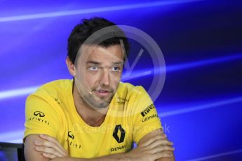 World © Octane Photographic Ltd. Formula 1 - Singapore Grand Prix – Thursday Driver Press Conference – Part 1. Jolyon Palmer - Renault Sport F1 Team. Marina Bay Street Circuit, Singapore. Thursday 14th September 2017. Digital Ref: 1956LB1D7428