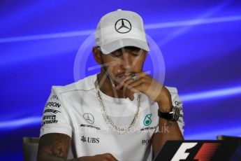 World © Octane Photographic Ltd. Formula 1 - Singapore Grand Prix – Thursday Driver Press Conference – Part 1. Lewis Hamilton - Mercedes AMG Petronas F1 Team. Marina Bay Street Circuit, Singapore. Thursday 14th September 2017. Digital Ref: 1956LB1D7431