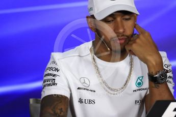 World © Octane Photographic Ltd. Formula 1 - Singapore Grand Prix – Thursday Driver Press Conference – Part 1. Lewis Hamilton - Mercedes AMG Petronas F1 Team. Marina Bay Street Circuit, Singapore. Thursday 14th September 2017. Digital Ref: 1956LB1D7445