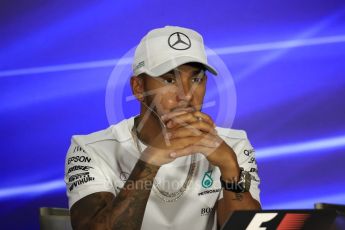 World © Octane Photographic Ltd. Formula 1 - Singapore Grand Prix – Thursday Driver Press Conference – Part 1. Lewis Hamilton - Mercedes AMG Petronas F1 Team. Marina Bay Street Circuit, Singapore. Thursday 14th September 2017. Digital Ref: 1956LB1D7452