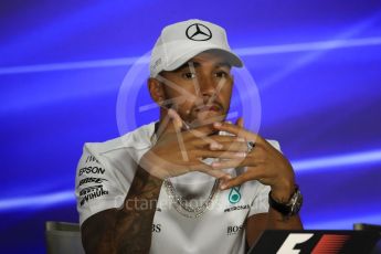 World © Octane Photographic Ltd. Formula 1 - Singapore Grand Prix – Thursday Driver Press Conference – Part 1. Lewis Hamilton - Mercedes AMG Petronas F1 Team. Marina Bay Street Circuit, Singapore. Thursday 14th September 2017. Digital Ref: 1956LB1D7459