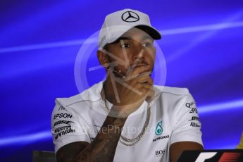 World © Octane Photographic Ltd. Formula 1 - Singapore Grand Prix – Thursday Driver Press Conference – Part 1. Lewis Hamilton - Mercedes AMG Petronas F1 Team. Marina Bay Street Circuit, Singapore. Thursday 14th September 2017. Digital Ref: 1956LB1D7479