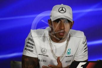 World © Octane Photographic Ltd. Formula 1 - Singapore Grand Prix – Thursday Driver Press Conference – Part 1. Lewis Hamilton - Mercedes AMG Petronas F1 Team. Marina Bay Street Circuit, Singapore. Thursday 14th September 2017. Digital Ref: 1956LB1D7487