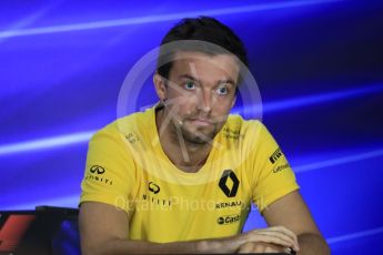 World © Octane Photographic Ltd. Formula 1 - Singapore Grand Prix – Thursday Driver Press Conference – Part 1. Jolyon Palmer - Renault Sport F1 Team. Marina Bay Street Circuit, Singapore. Thursday 14th September 2017. Digital Ref: 1956LB1D7508