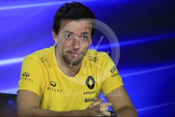 World © Octane Photographic Ltd. Formula 1 - Singapore Grand Prix – Thursday Driver Press Conference – Part 1. Jolyon Palmer - Renault Sport F1 Team. Marina Bay Street Circuit, Singapore. Thursday 14th September 2017. Digital Ref: 1956LB1D7516