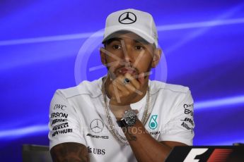 World © Octane Photographic Ltd. Formula 1 - Singapore Grand Prix – Thursday Driver Press Conference – Part 1. Lewis Hamilton - Mercedes AMG Petronas F1 Team. Marina Bay Street Circuit, Singapore. Thursday 14th September 2017. Digital Ref: 1956LB1D7518