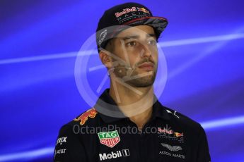 World © Octane Photographic Ltd. Formula 1 - Singapore Grand Prix – Thursday Driver Press Conference – Part 2. Daniel Ricciardo - Red Bull Racing. Marina Bay Street Circuit, Singapore. Thursday 14th September 2017. Digital Ref: 1956LB1D7625