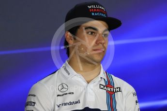 World © Octane Photographic Ltd. Formula 1 - Singapore Grand Prix – Thursday Driver Press Conference – Part 2. Lance Stroll - Williams Martini Racing. Marina Bay Street Circuit, Singapore. Thursday 14th September 2017. Digital Ref: 1956LB1D7670