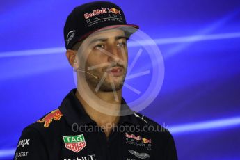 World © Octane Photographic Ltd. Formula 1 - Singapore Grand Prix – Thursday Driver Press Conference – Part 2. Daniel Ricciardo - Red Bull Racing. Marina Bay Street Circuit, Singapore. Thursday 14th September 2017. Digital Ref: 1956LB1D7729